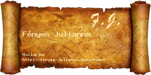 Fényes Julianna névjegykártya